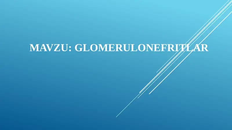 GLOMERULONEFRITLAR
