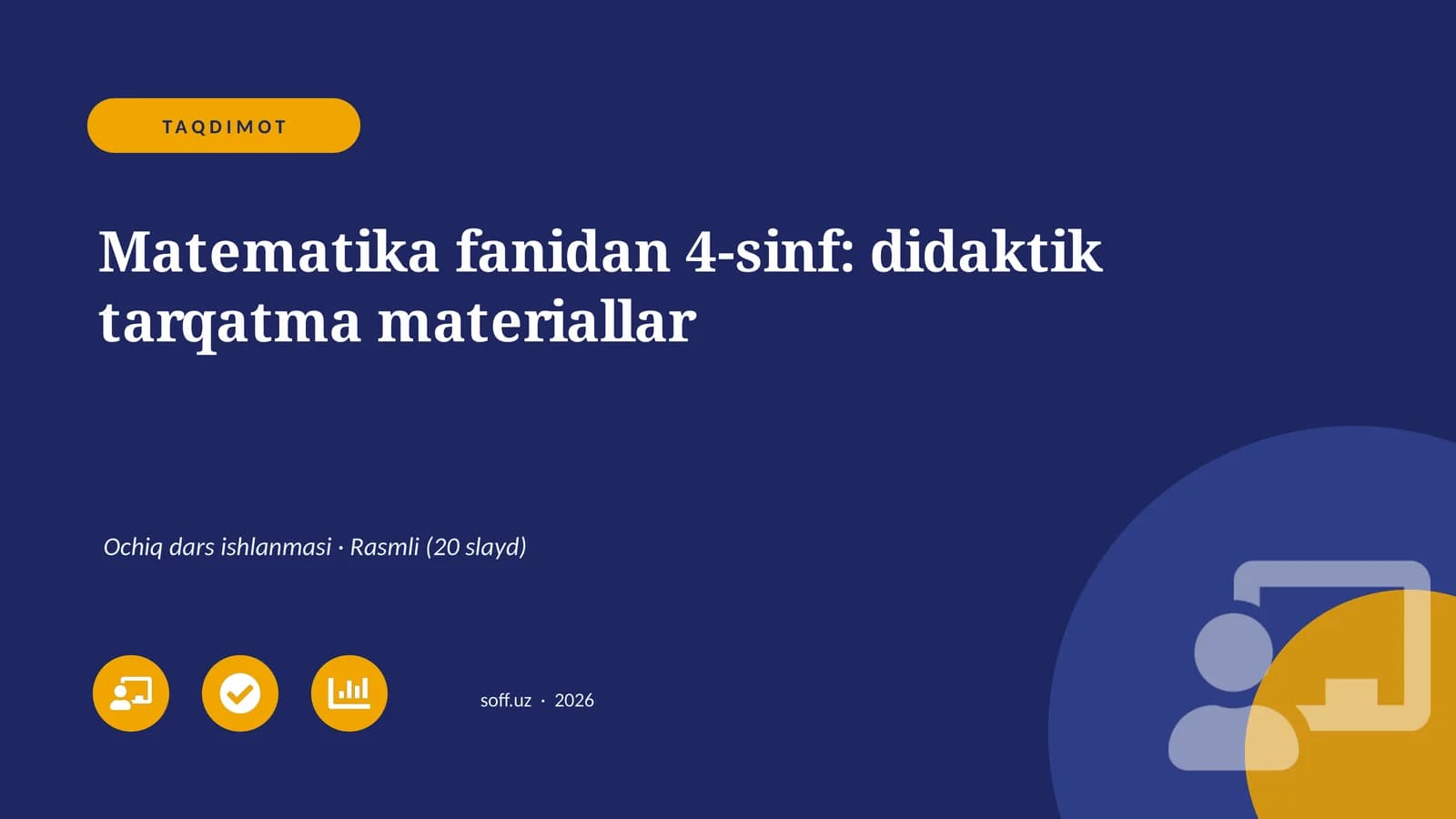 Matematika fanidan 4-sinf: didaktik tarqatma materiallar