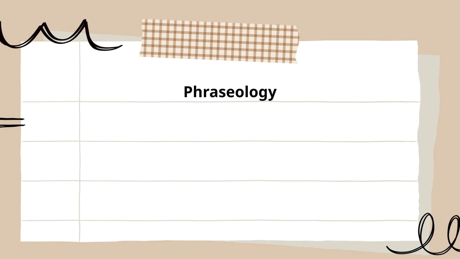 Phraseology