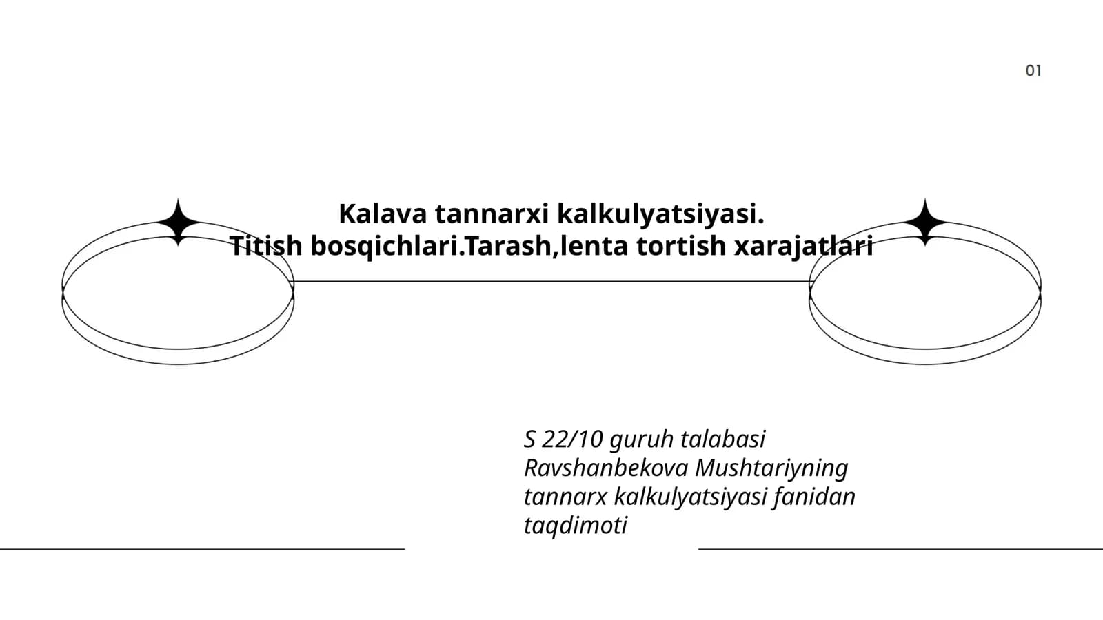 Kalava tannarxi kalkulyatsiyasi