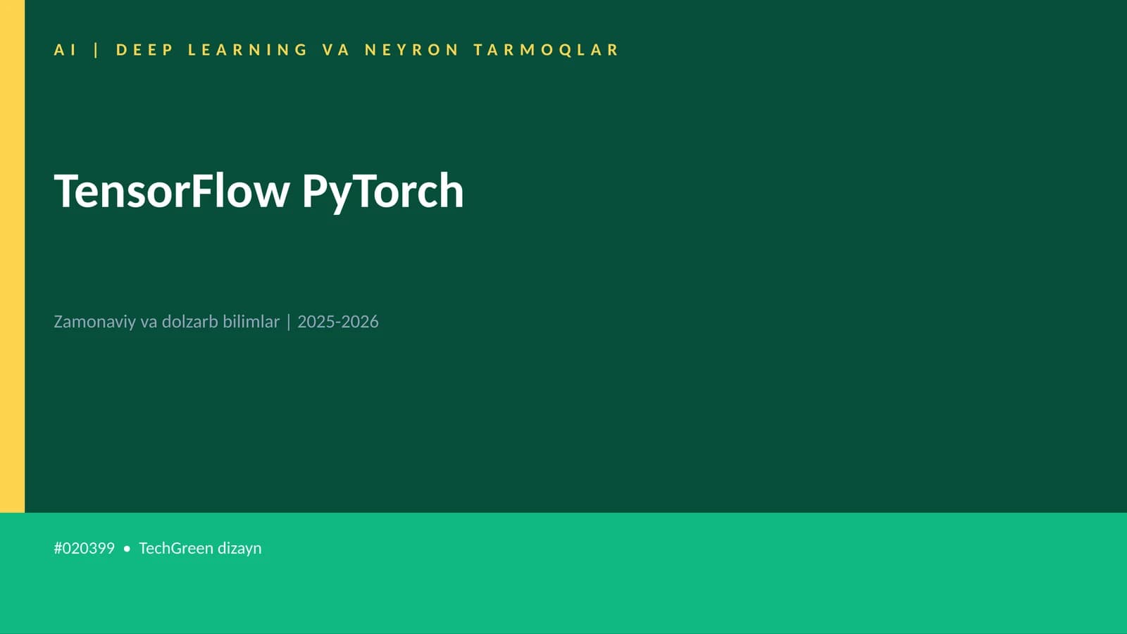 AI | DEEP LEARNING VA NEYRON TARMOQLAR