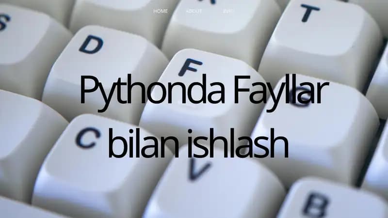 Pythonda Fayllar bilan ishlash