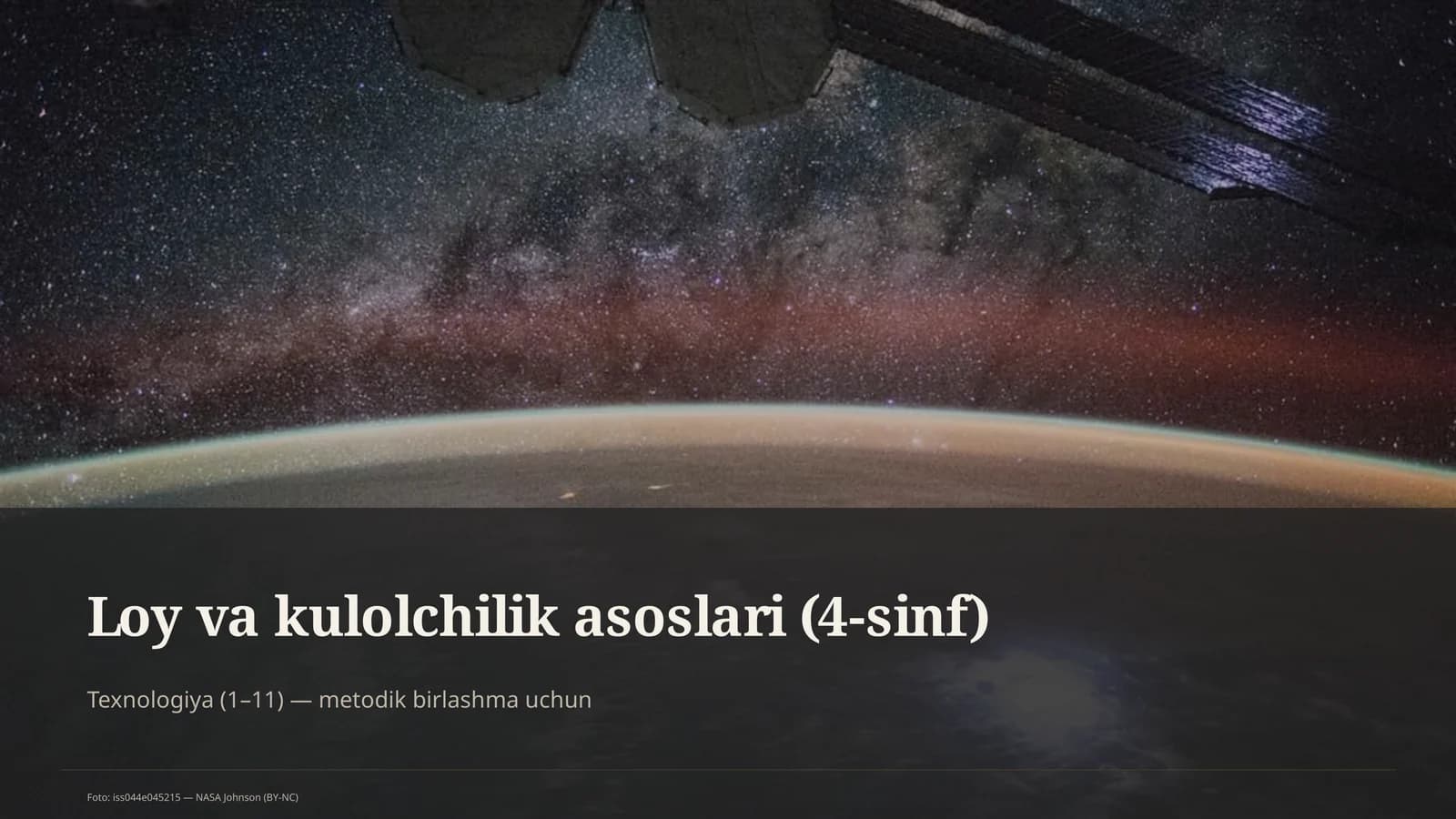 Loy va kulolchilik asoslari (4-sinf)