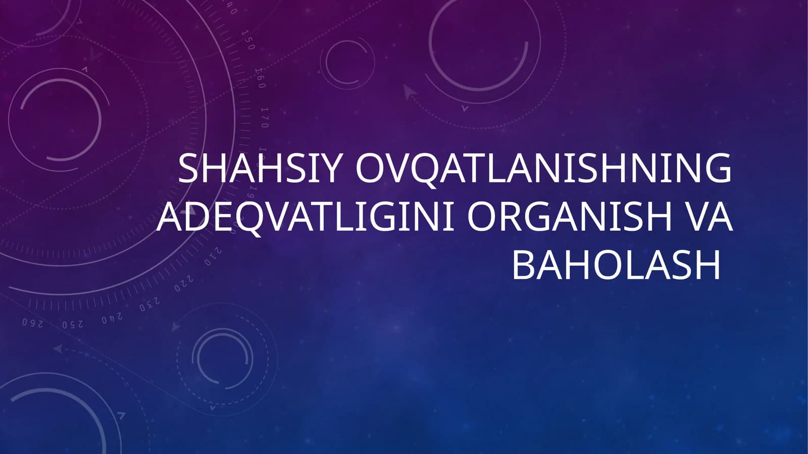 Shaxsiy ovqatlanishning adekvatligini o'rganish va baholash