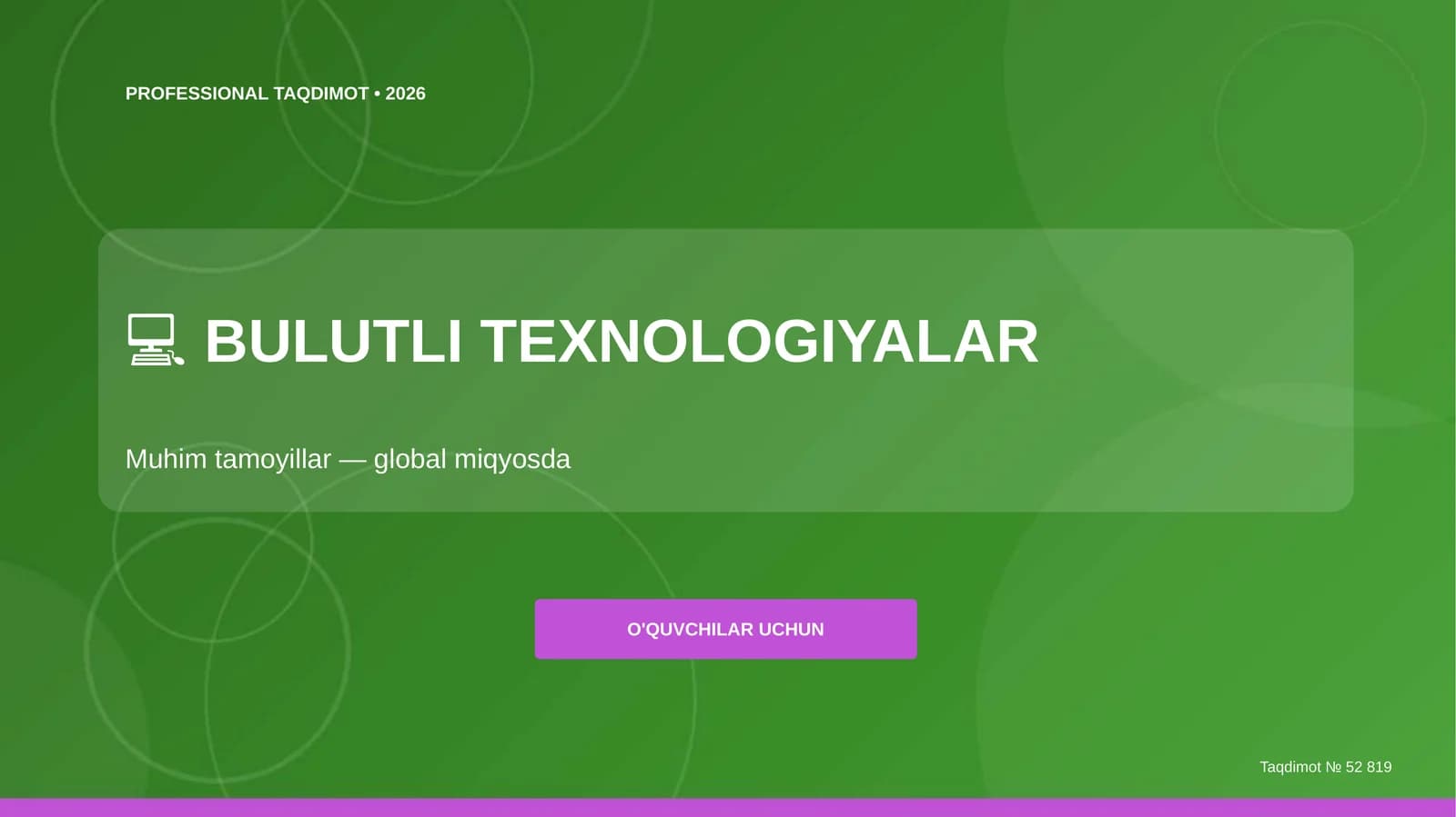 Bulutli texnologiyalar: muhim tamoyillar (global miqyosda) [o'quvchilar uchun]