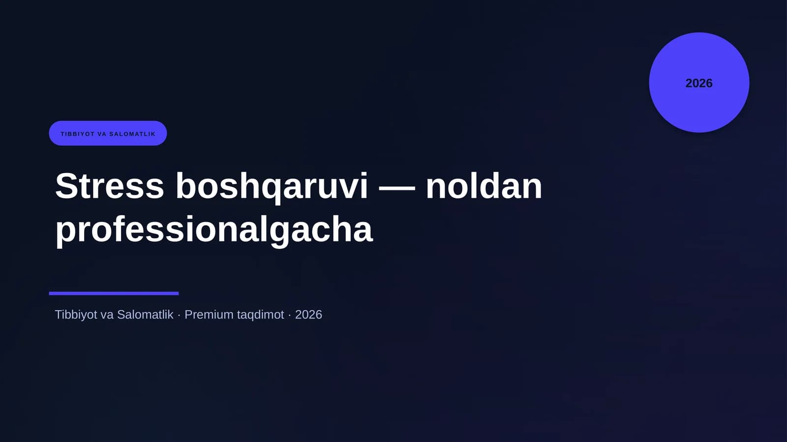 Stress boshqaruvi — noldan professionalgacha