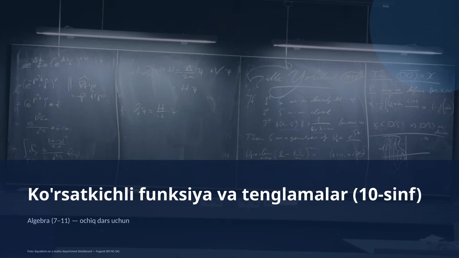 Ko'rsatkichli funksiya va tenglamalar (10-sinf)