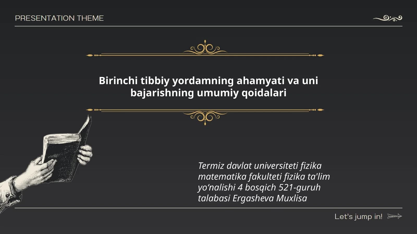 Birinchi tibbiy yordamning ahamyati va uni bajarishning umumiy qoidalari
