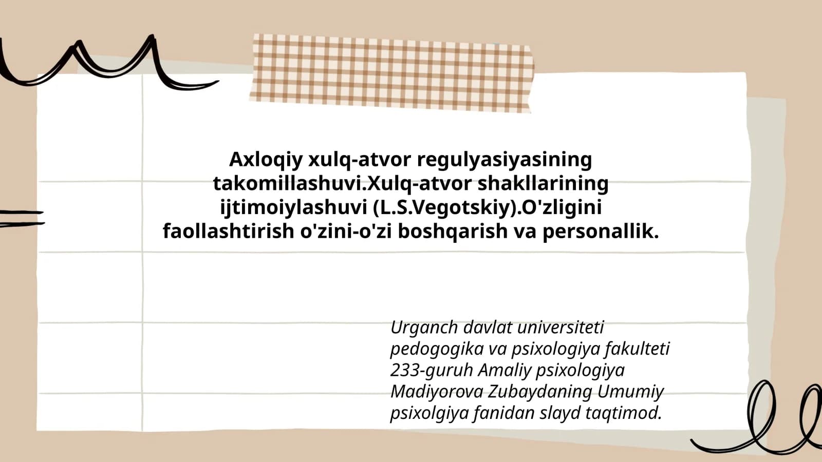 Umumiy psixolgiya fanidan slayd taqdimot