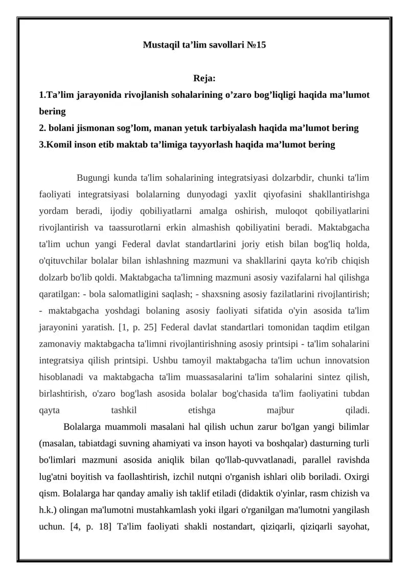 Mustaqil ta’lim savollari №15