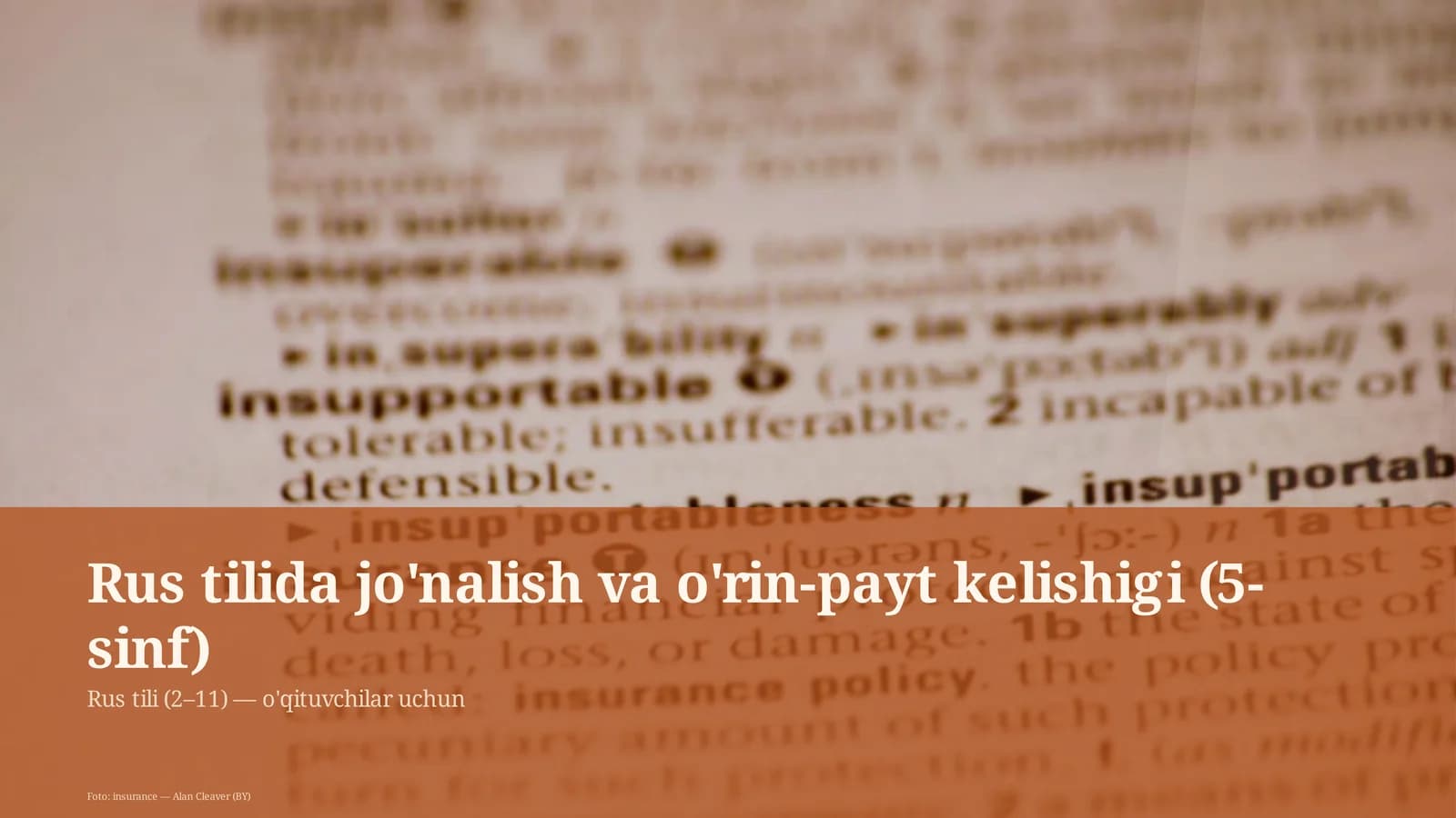 Rus tilida jo'nalish va o'rin-payt kelishigi (5-sinf)