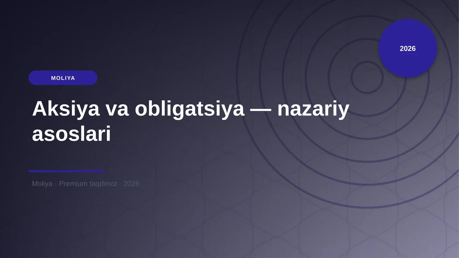 Aksiya va obligatsiya — nazariy asoslari