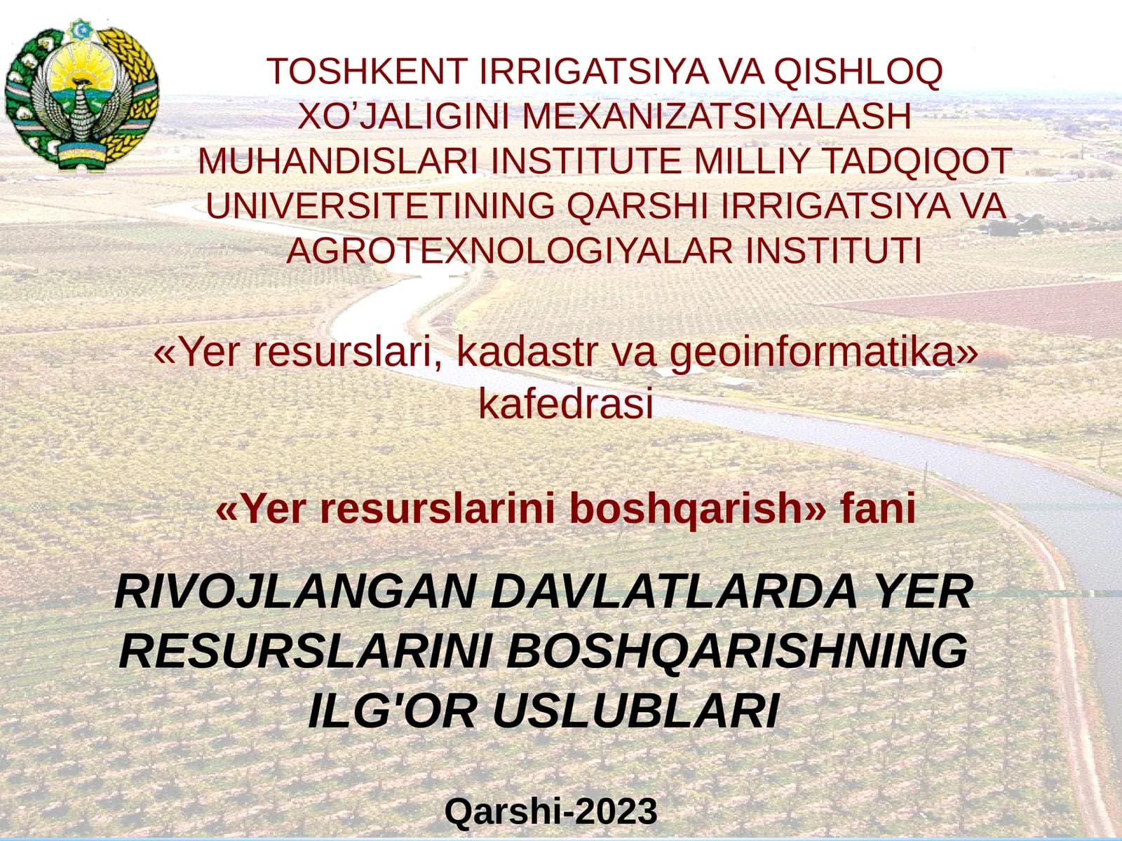 Yer resurslarini boshqarish