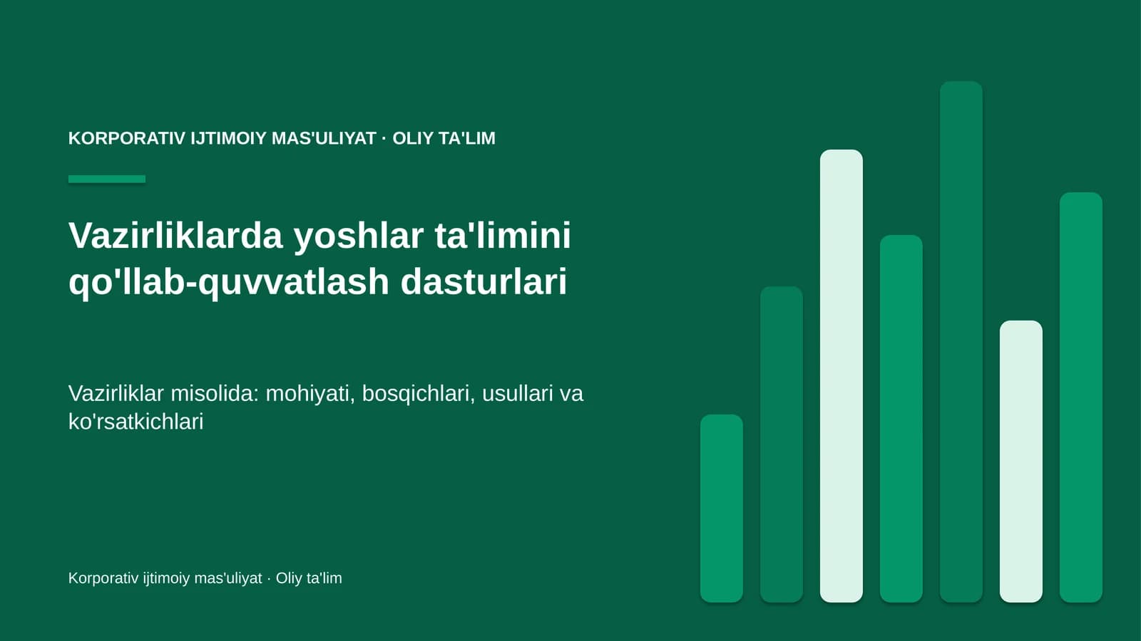 vazirliklarda yoshlar ta'limini qo'llab quvvatlash dasturlari 2439