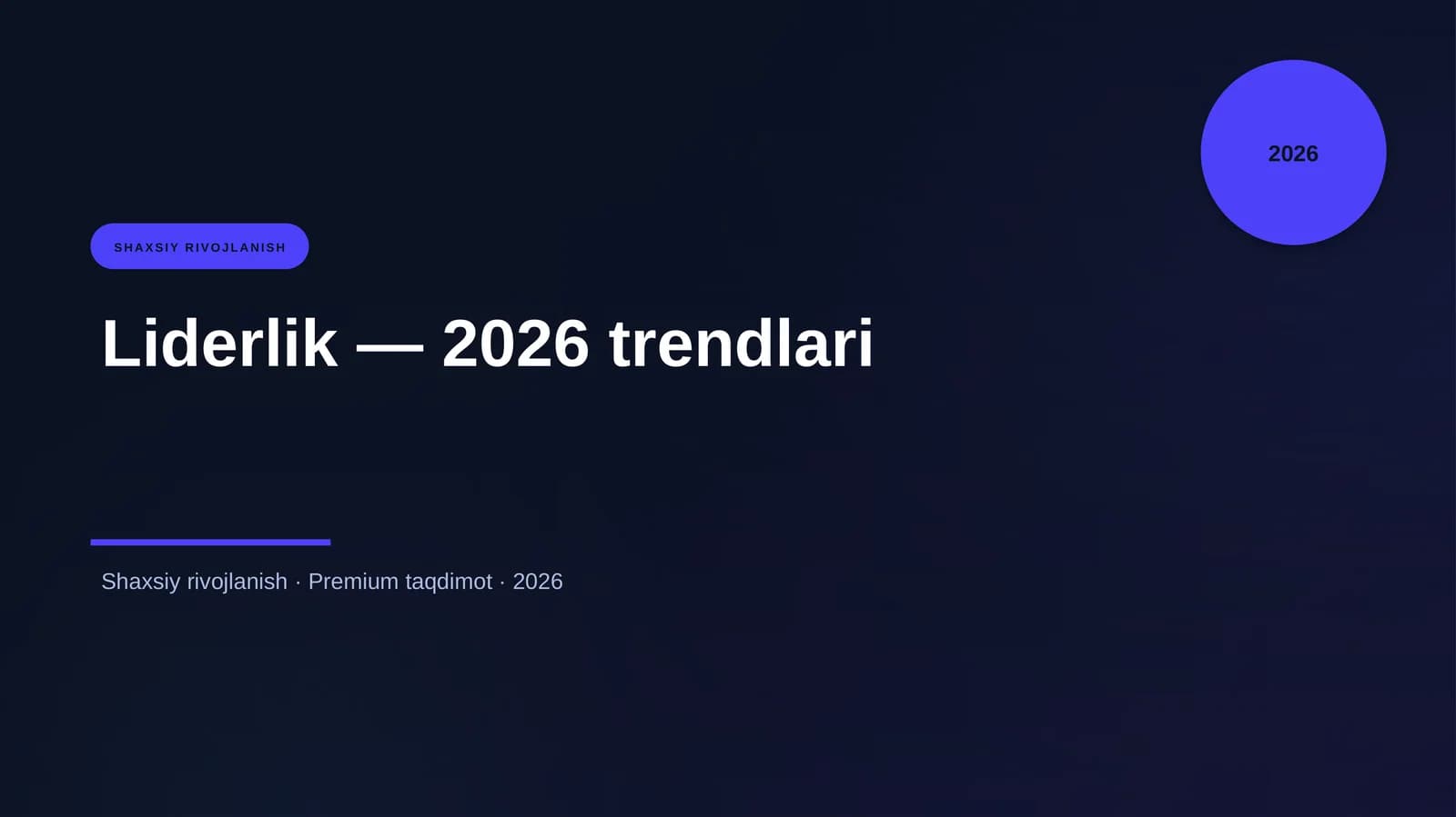 Liderlik — 2026 trendlari