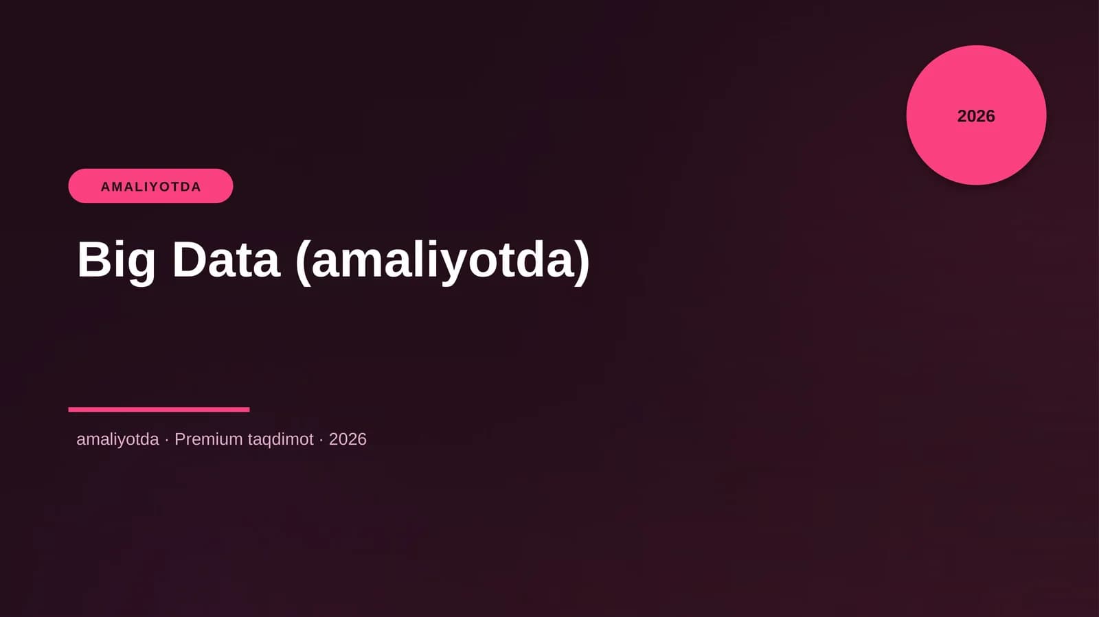 Big Data (amaliyotda)