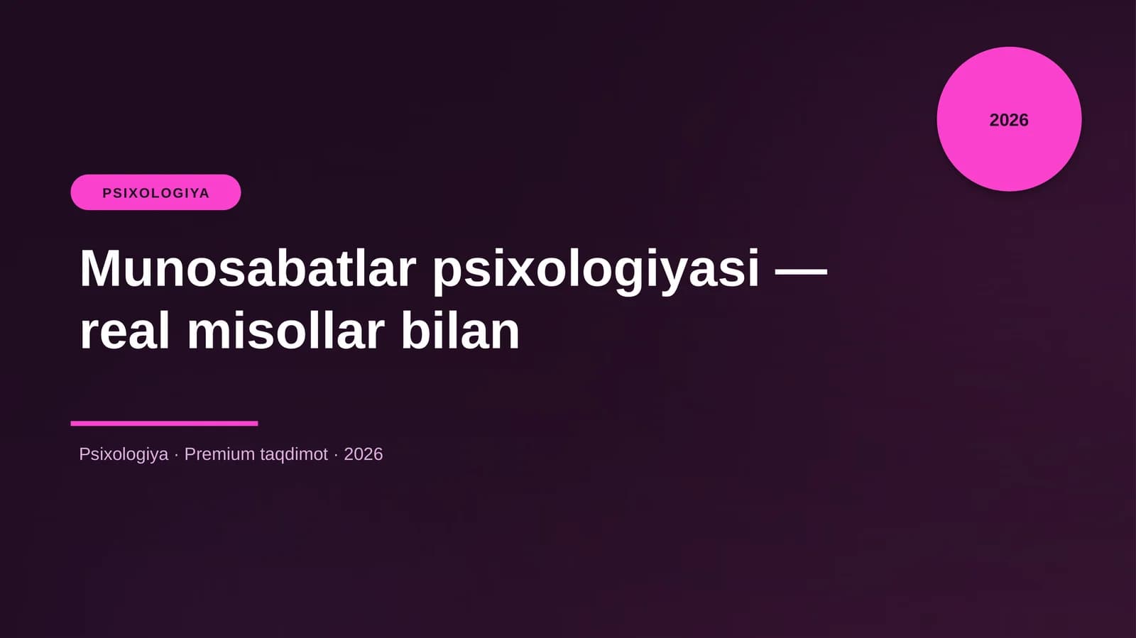 Munosabatlar psixologiyasi — real misollar bilan