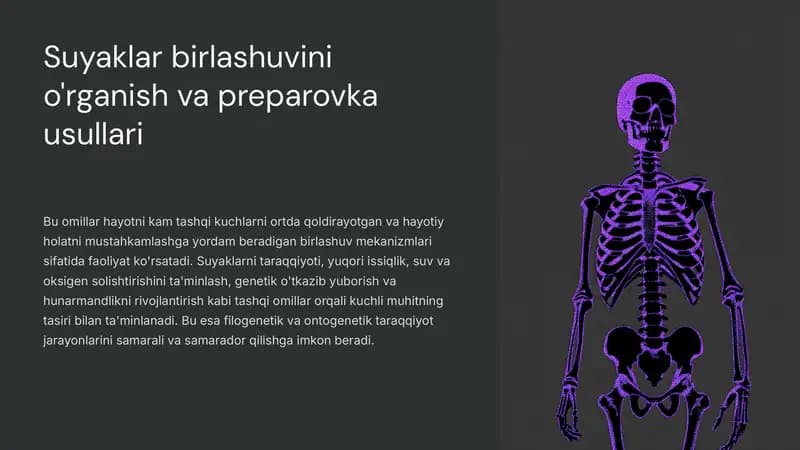 Suyaklar birlashuvinio'rganish va preparovka usullari