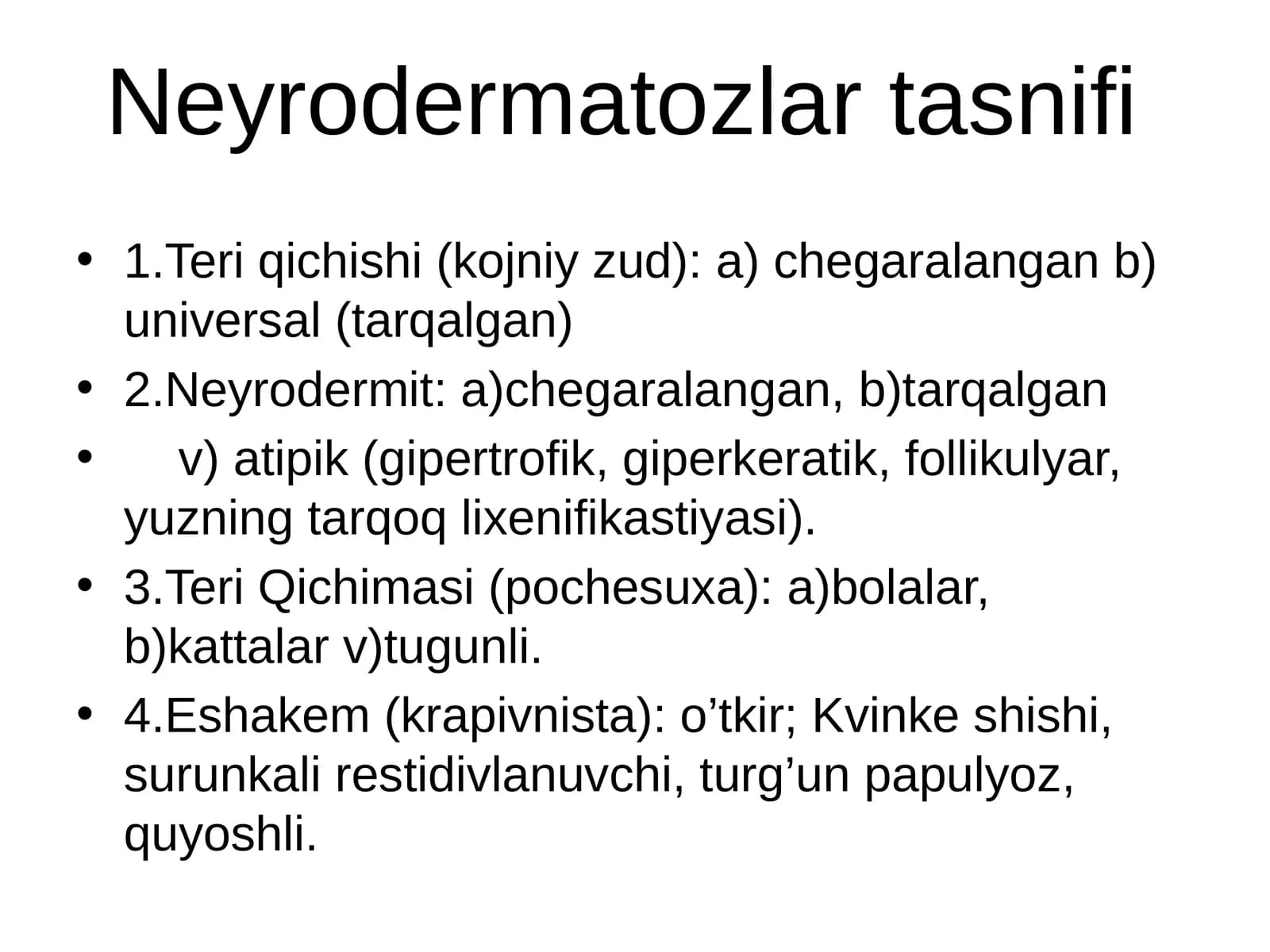Neyrodermatozlar tasnifi