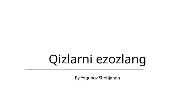 Sharafli qizlar