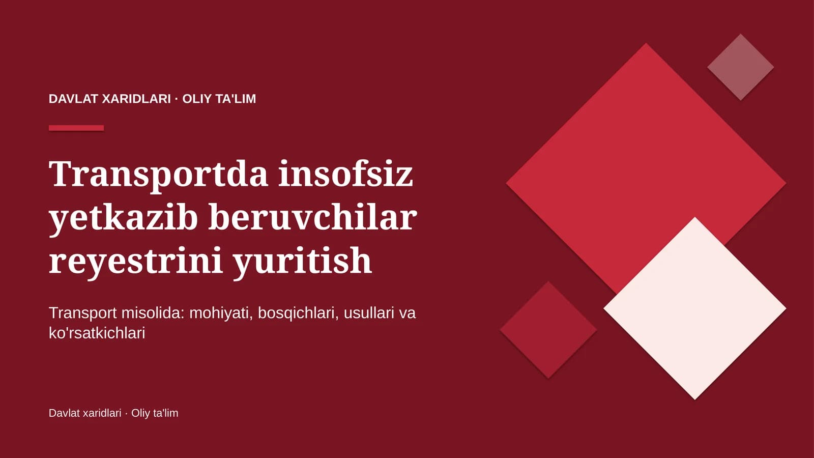 transportda insofsiz yetkazib beruvchilar reyestrini yuritish 1147