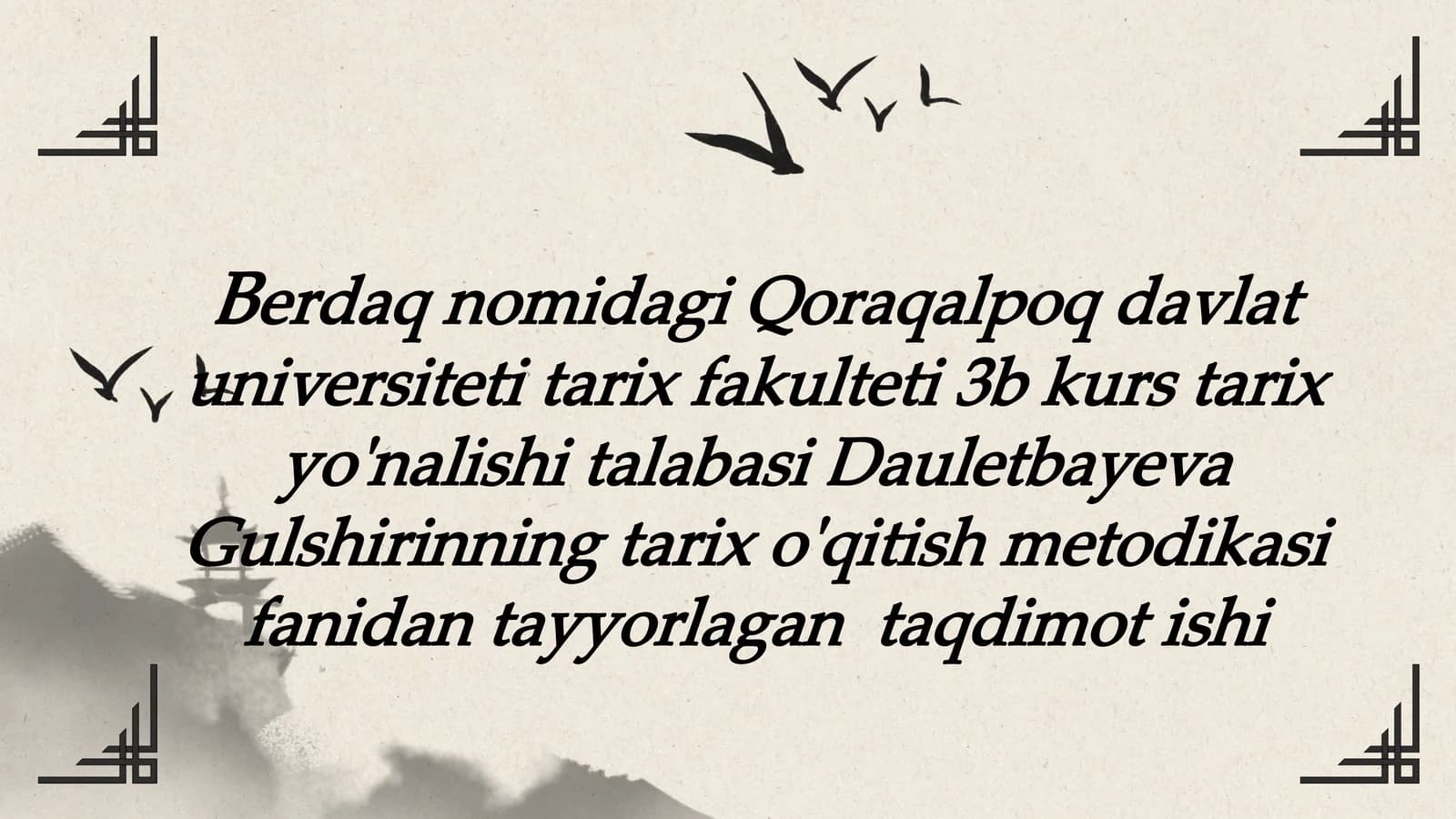 Tarix o'qitish metodikasi