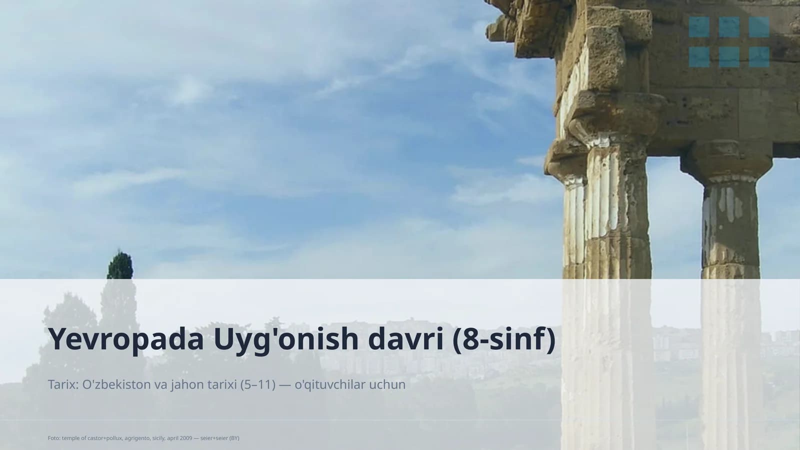 Yevropada Uyg'onish davri (8-sinf)