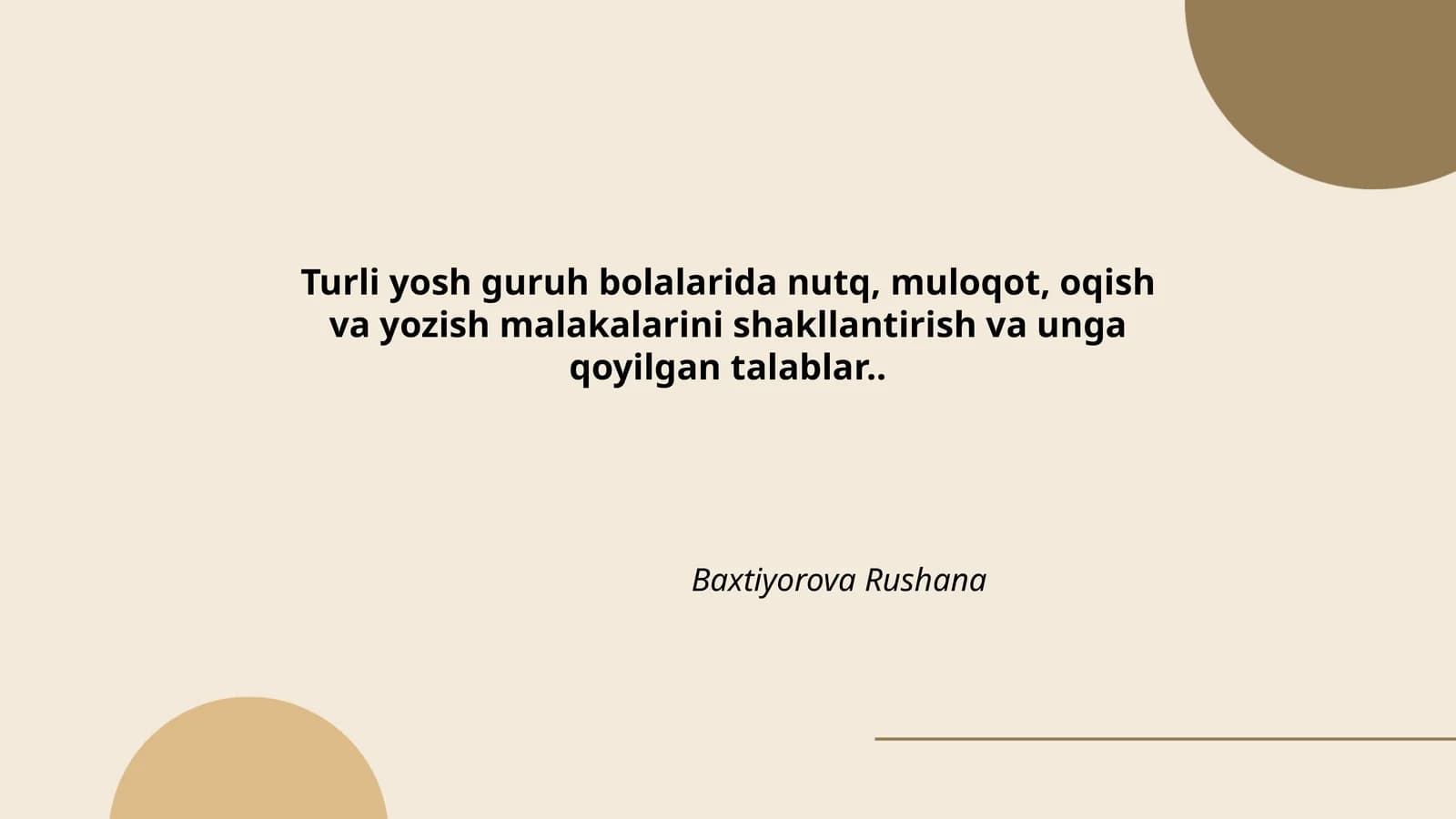 Turli yosh guruhlar uchun nutq va muloqot rivojlanishining bosqichlari