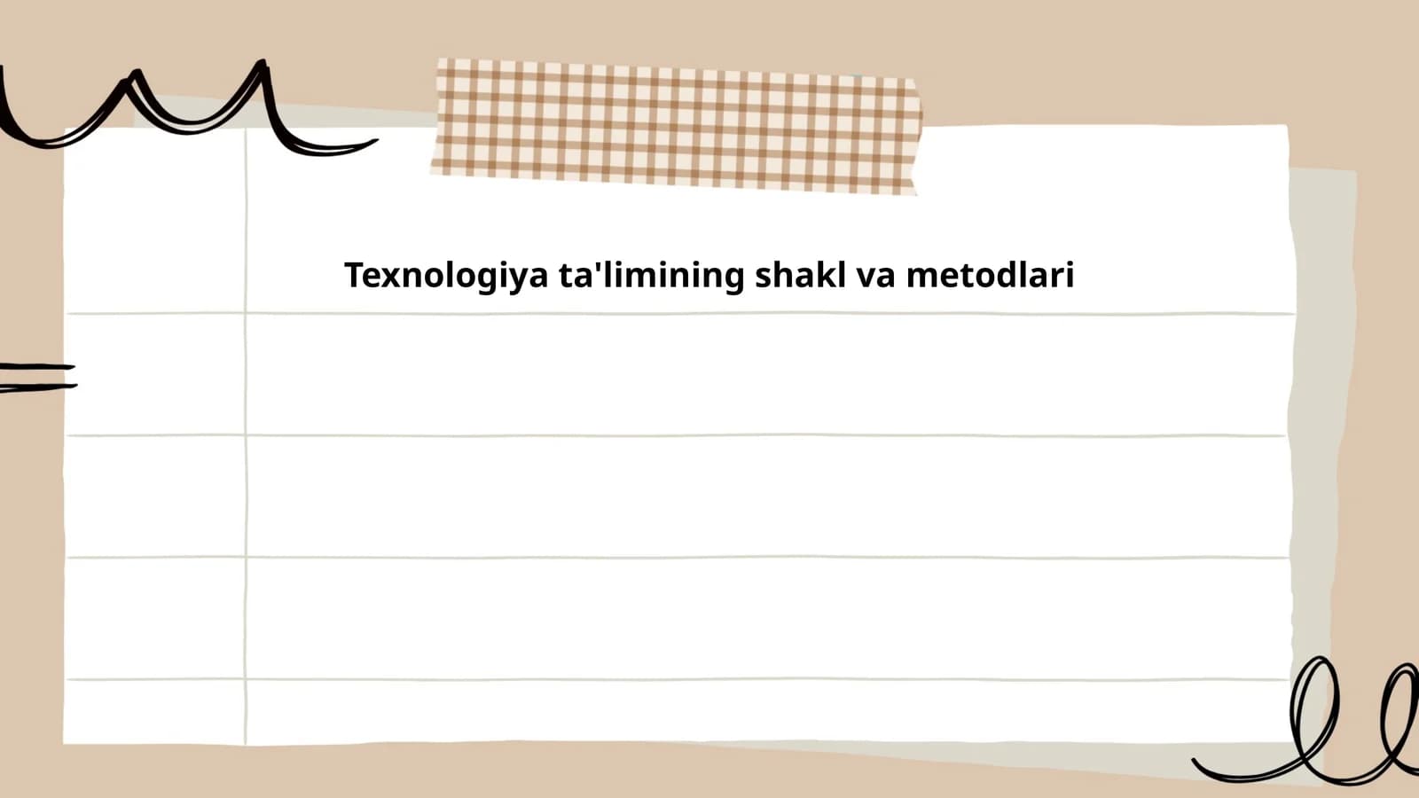 Texnologiya ta'limining shakl va metodlari
