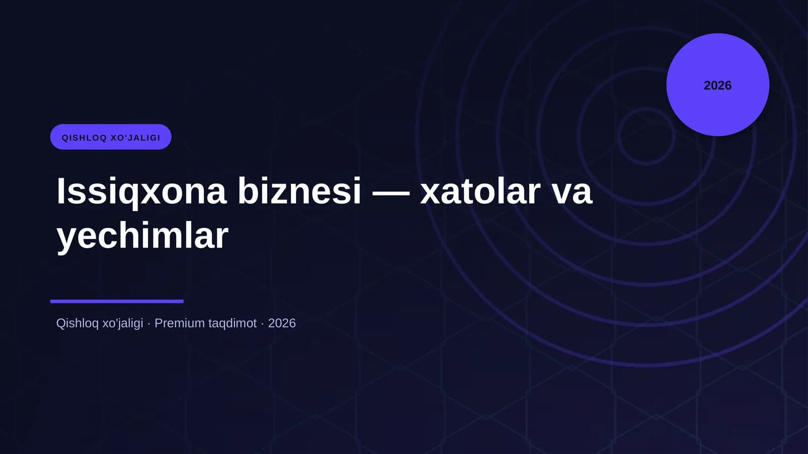 Issiqxona biznesi — xatolar va yechimlar