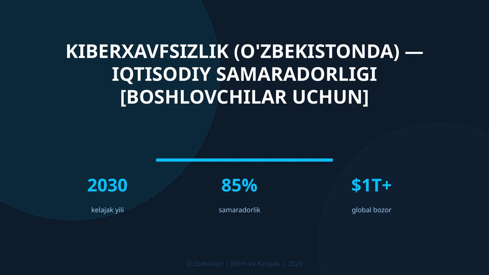Kiberxavfsizlik (O'zbekistonda) — iqtisodiy samaradorligi [boshlovchilar uchun]