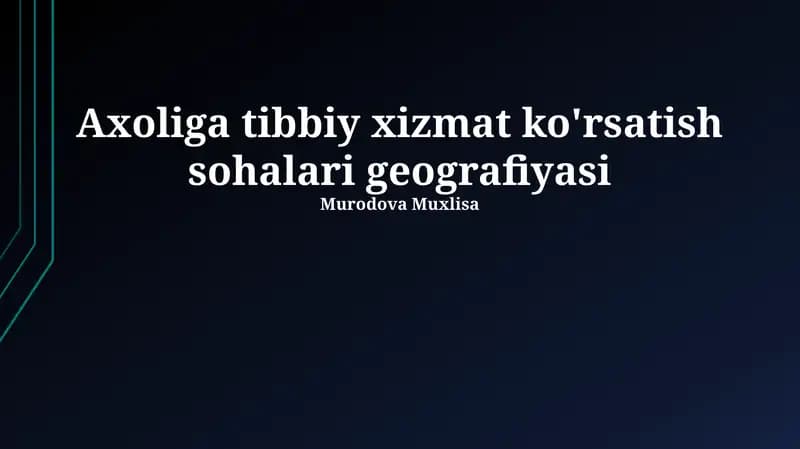 Axoliga tibbiy xizmat ko'rsatish sohalari geografiyasi
