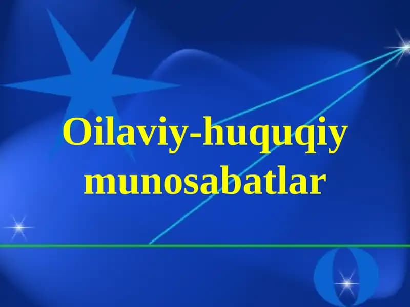 Oilaviy-huquqiymunosabatlar