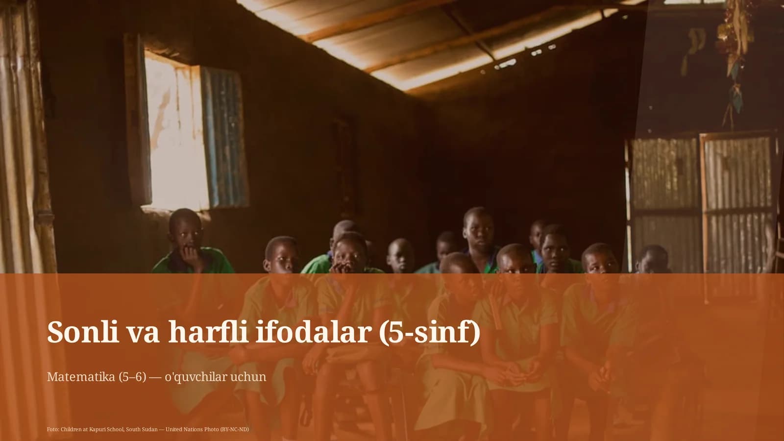 Sonli va harfli ifodalar (5-sinf)