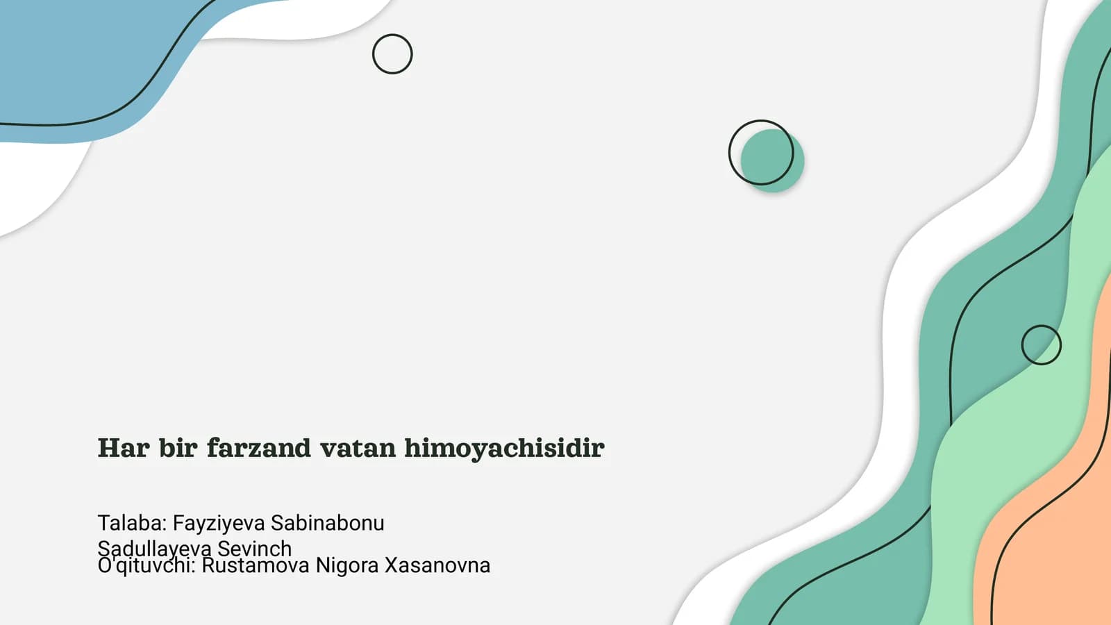 Har bir farzand vatan himoyachisidir