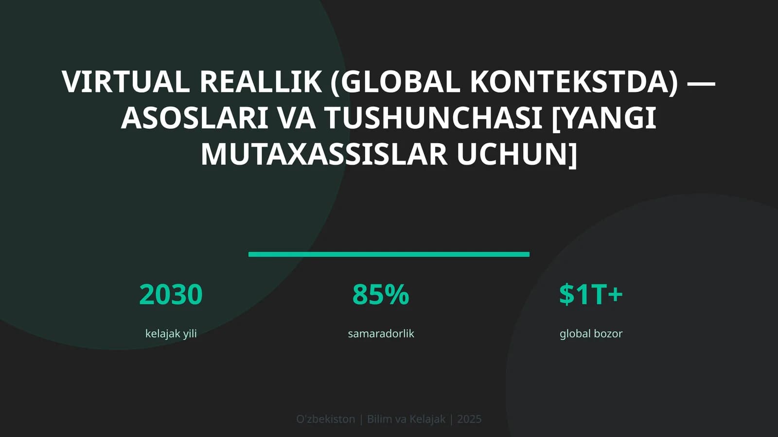 Virtual reallik (global kontekstda) — asoslari va tushunchasi [yangi mutaxassislar uchun]