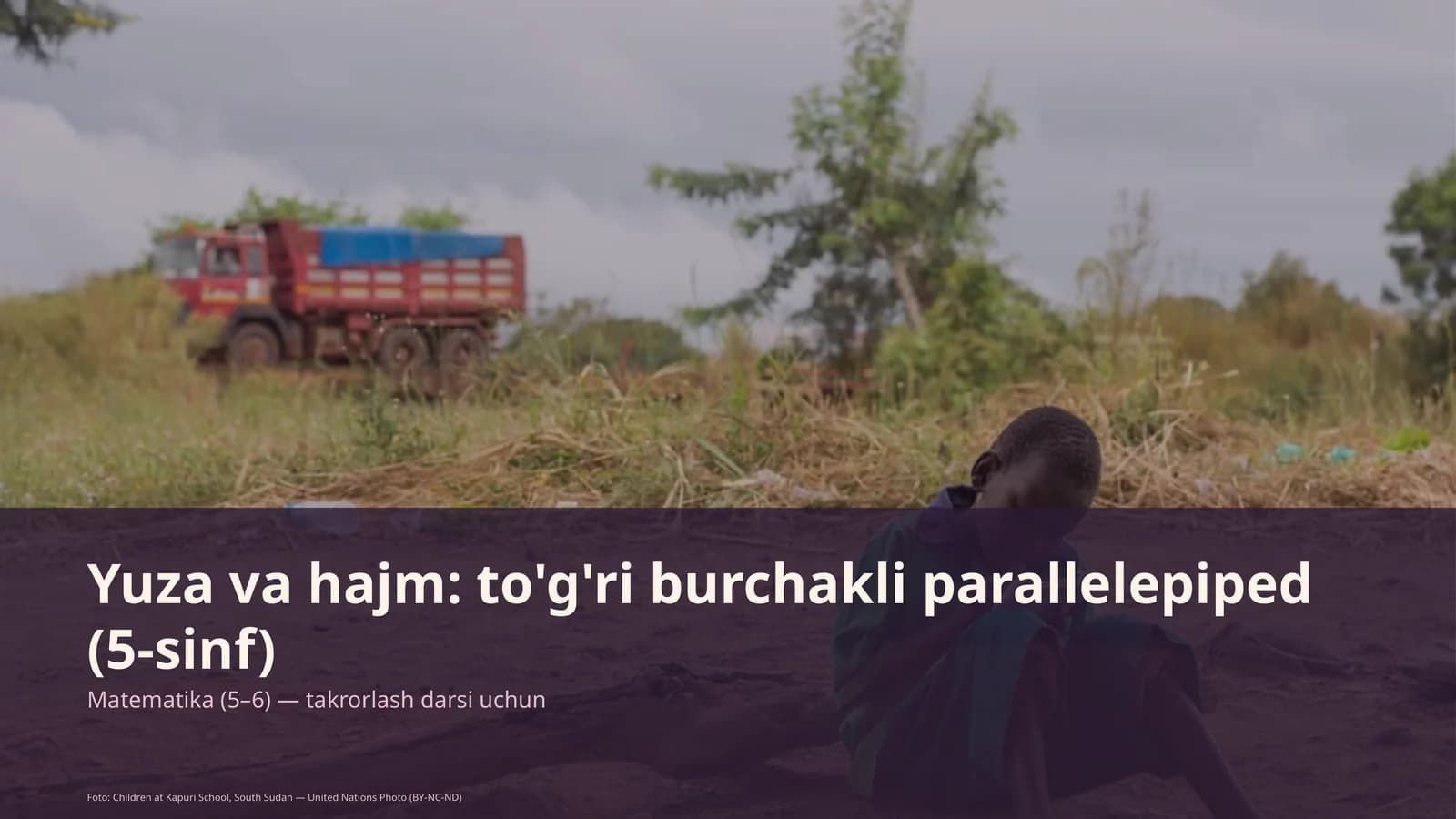 Yuza va hajm: to'g'ri burchakli parallelepiped (5-sinf)