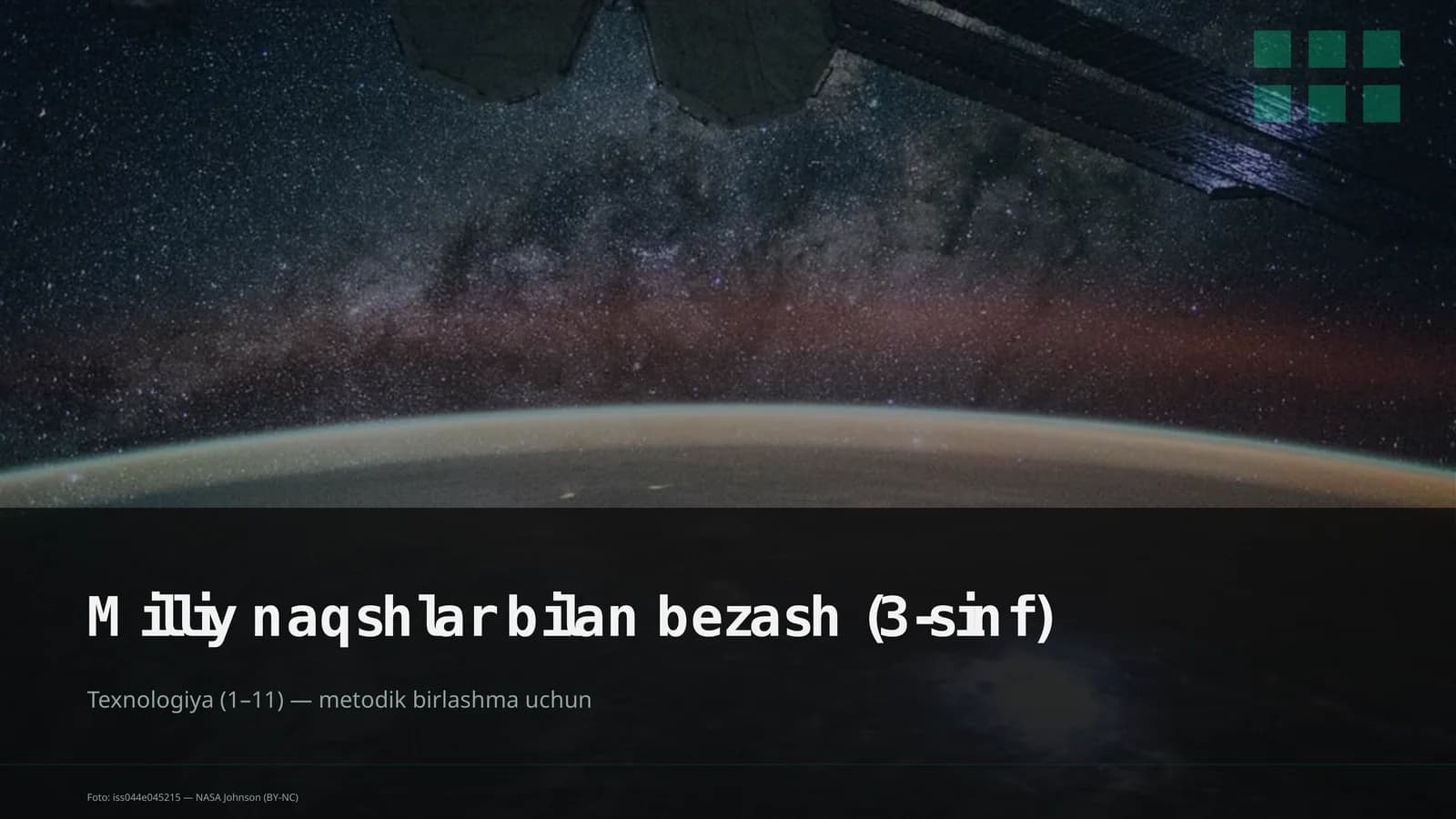 Milliy naqshlar bilan bezash (3-sinf)