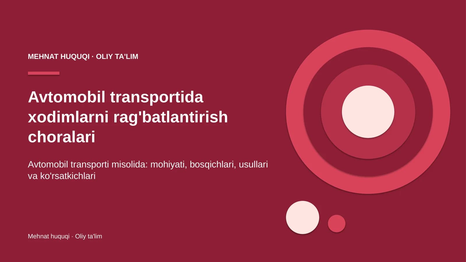 Avtomobil transportida xodimlarni rag'batlantirish choralari