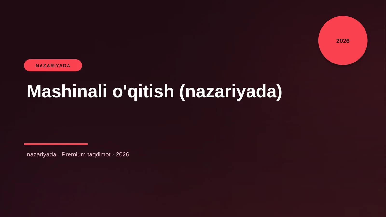 Mashinali o'qitish (nazariyada)