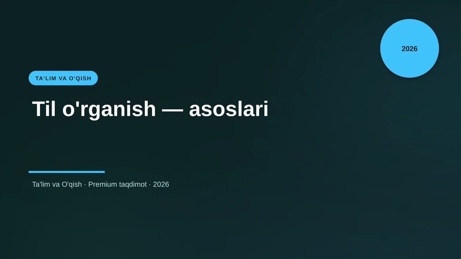 Til o'rganish — asoslari