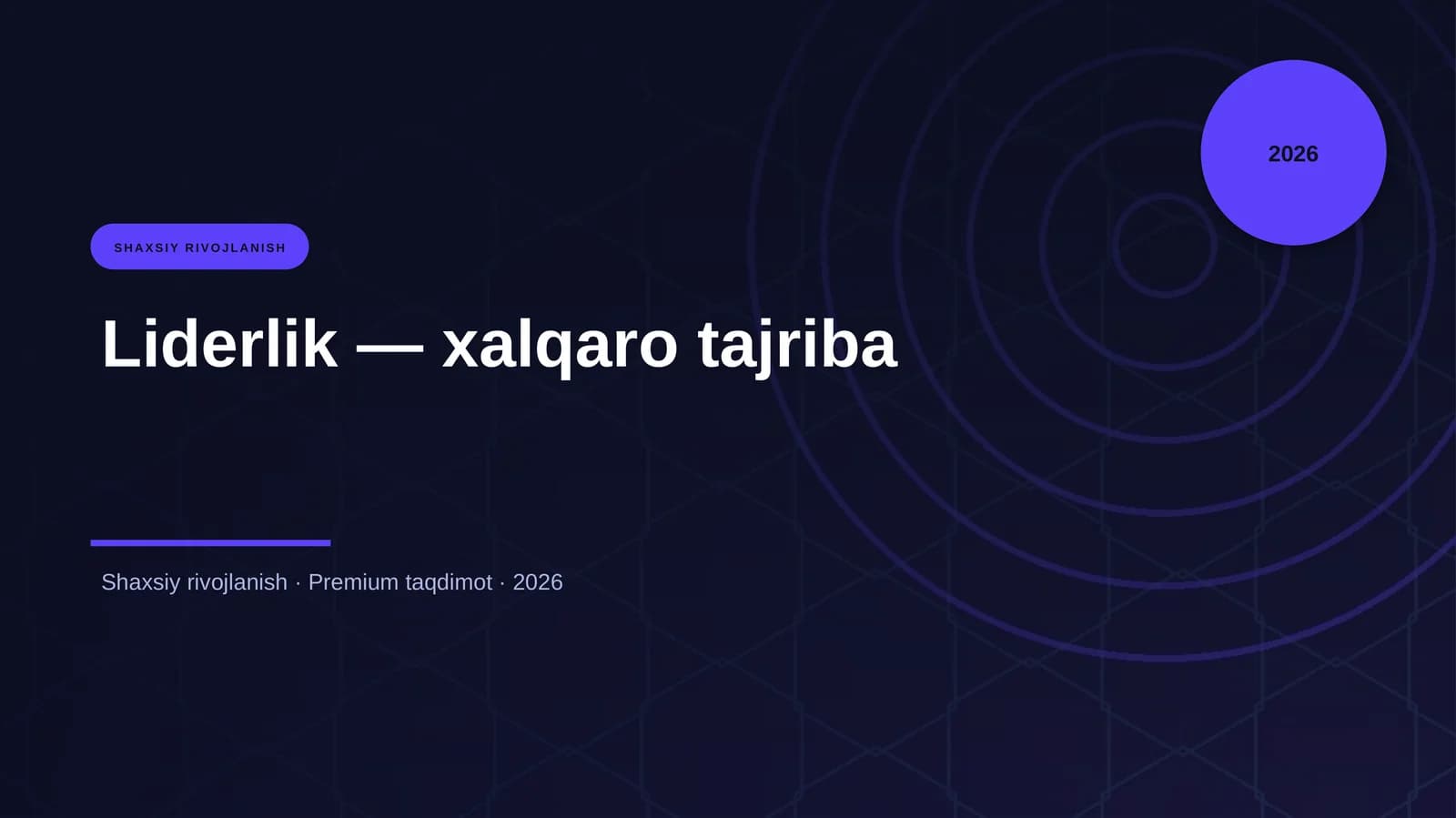 Liderlik – xalqaro tajriba
