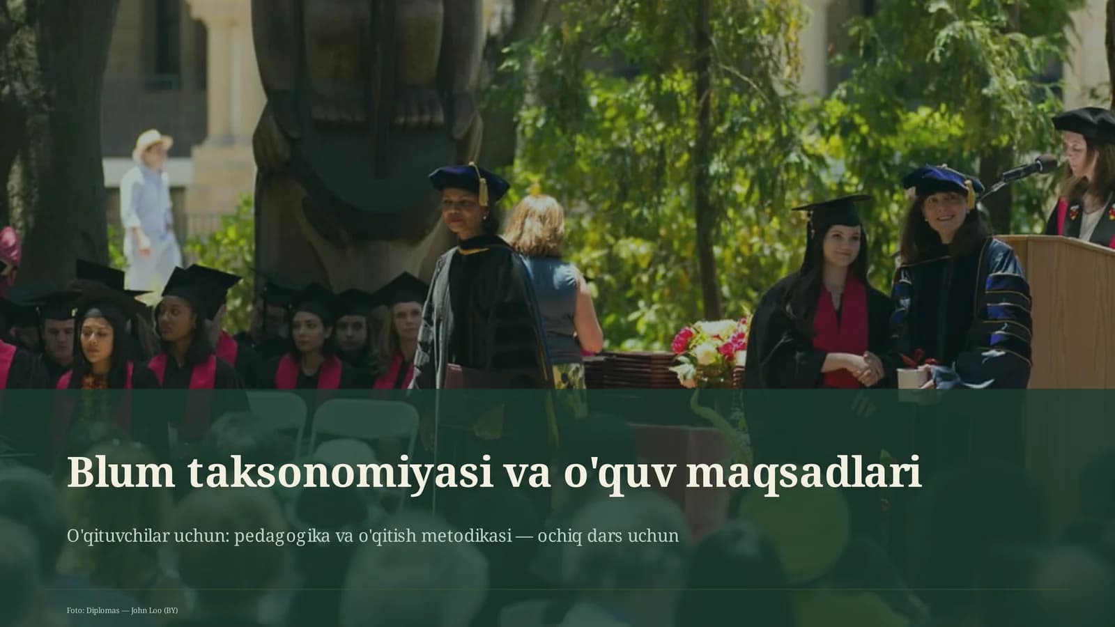 Blum taksonomiyasi va o'quv maqsadlari
