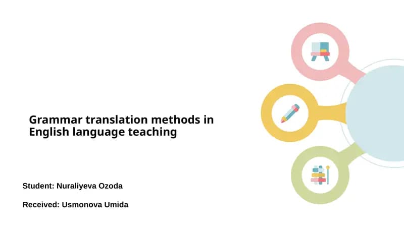 Grammar Translation Methods in English language teaching