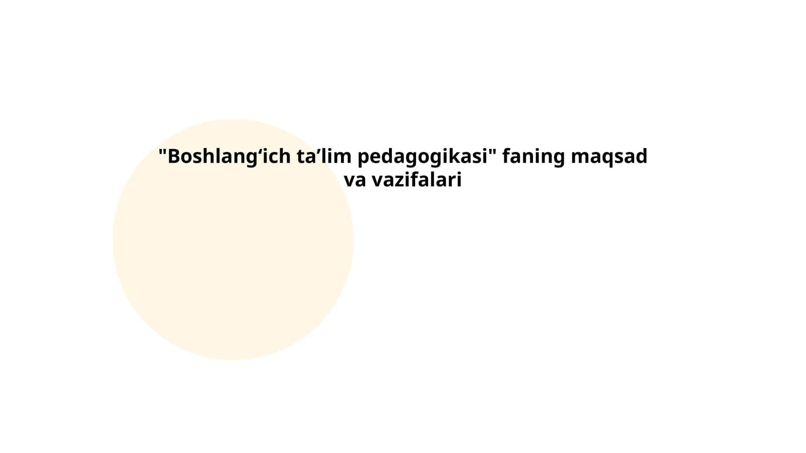 Boshlangʻich taʼlim pedagogikasi