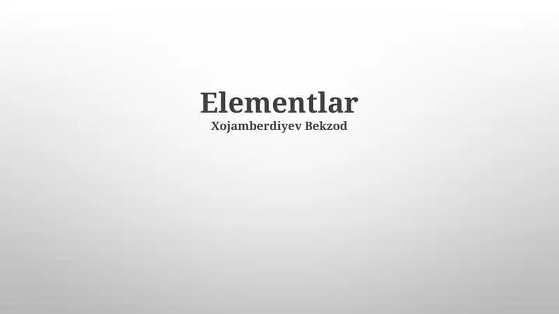 Elementlar