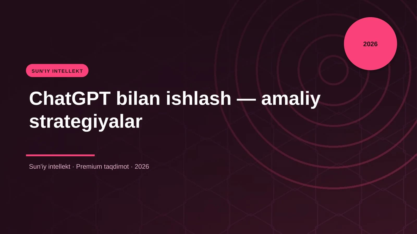 ChatGPT bilan ishlash — amaliy strategiyalar