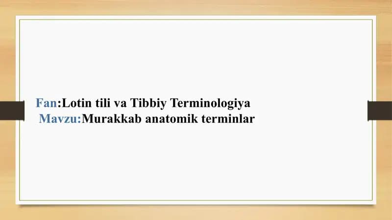 Anatomik terminlar