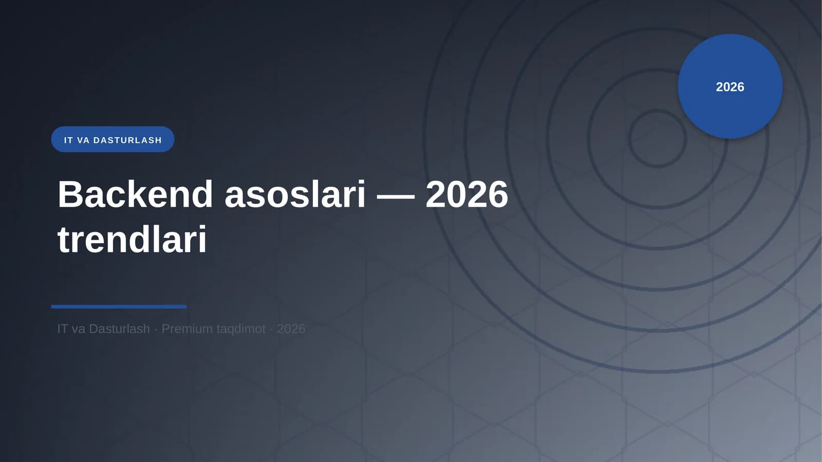 Backend asoslari — 2026 trendlari