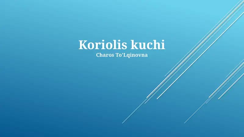 Koriolis kuchi